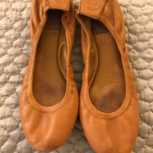 Tory Burch Cognac Leather Flats size 5
